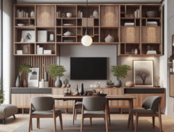 Jual lemari dan meja makan kayu jati Blora dengan desain modern