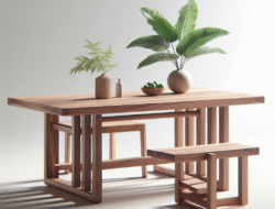 Beli meja makan kayu jati Blora Probolinggo desain minimalis gratis ongkir