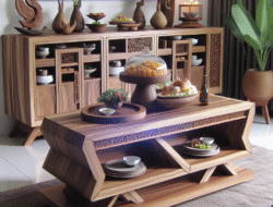 Spesial bufet dan meja makan kayu jati Blora Sumenep desain minimalis harga ekonomis