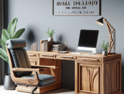 Order meja kerja dan kursi santai jati Blora Sidoarjo desain elegan gratis ongkir