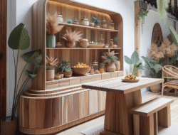 Spesial bufet dan meja makan kayu jati Blora Jember desain minimalis harga ekonomis