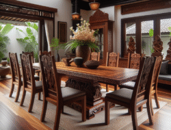 Jual meja makan dan kursi jati Blora Ngawi untuk interior rumah