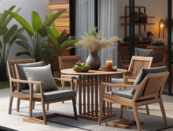 Cari kursi teras dan meja makan kayu jati Blora Sidoarjo model modern promo gratis ongkir