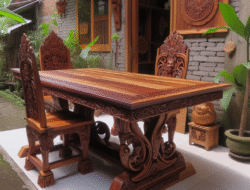 Jual meja makan kayu jati Blora Sleman desain klasik harga murah